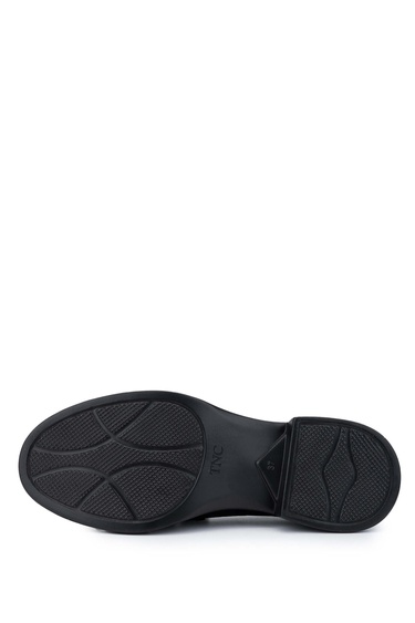  Tamer Tanca Kadın Hakiki Deri Siyah Süet Loafer Ayakkabı