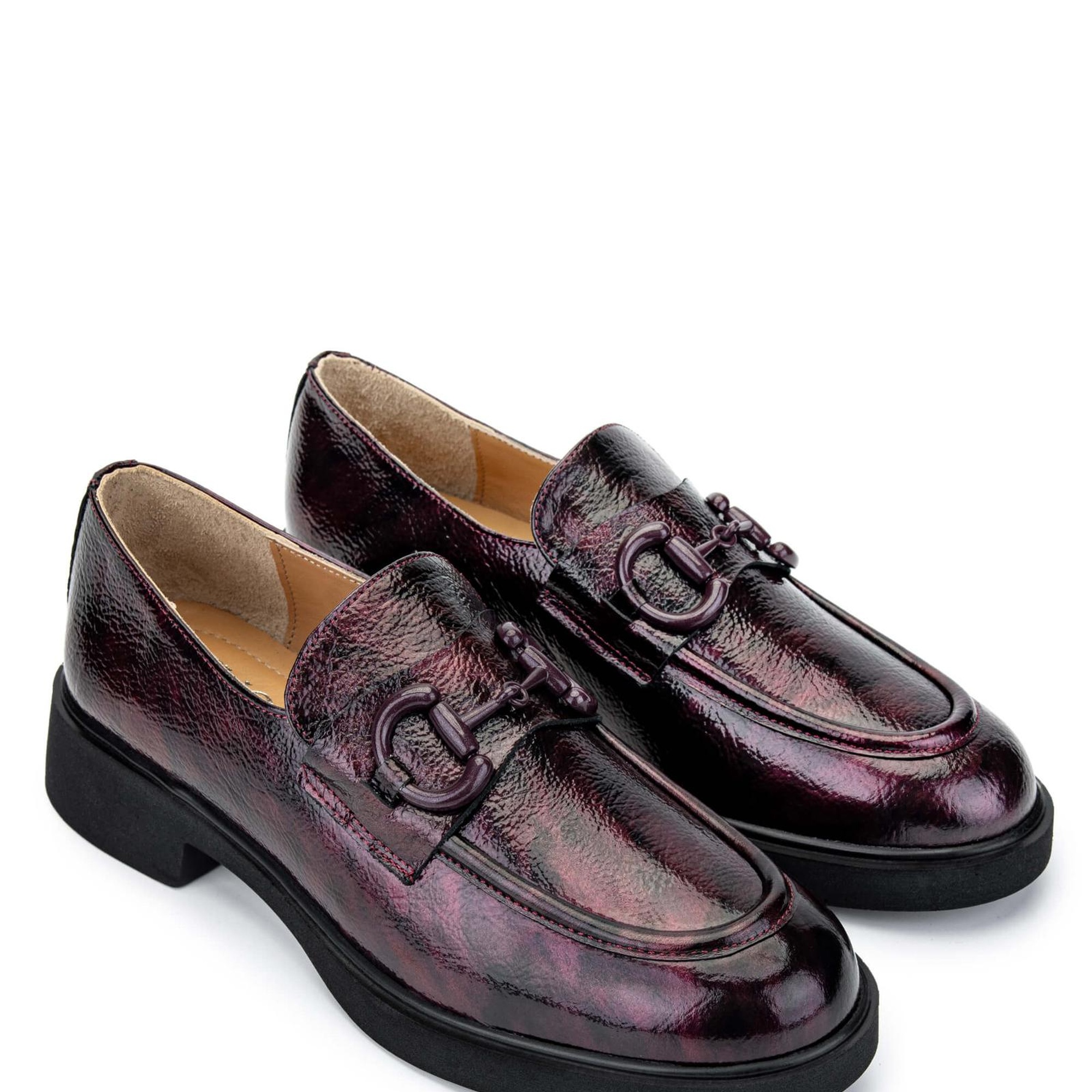 Tamer Tanca Kadın Hakiki Deri Bordo Loafer Ayakkabı