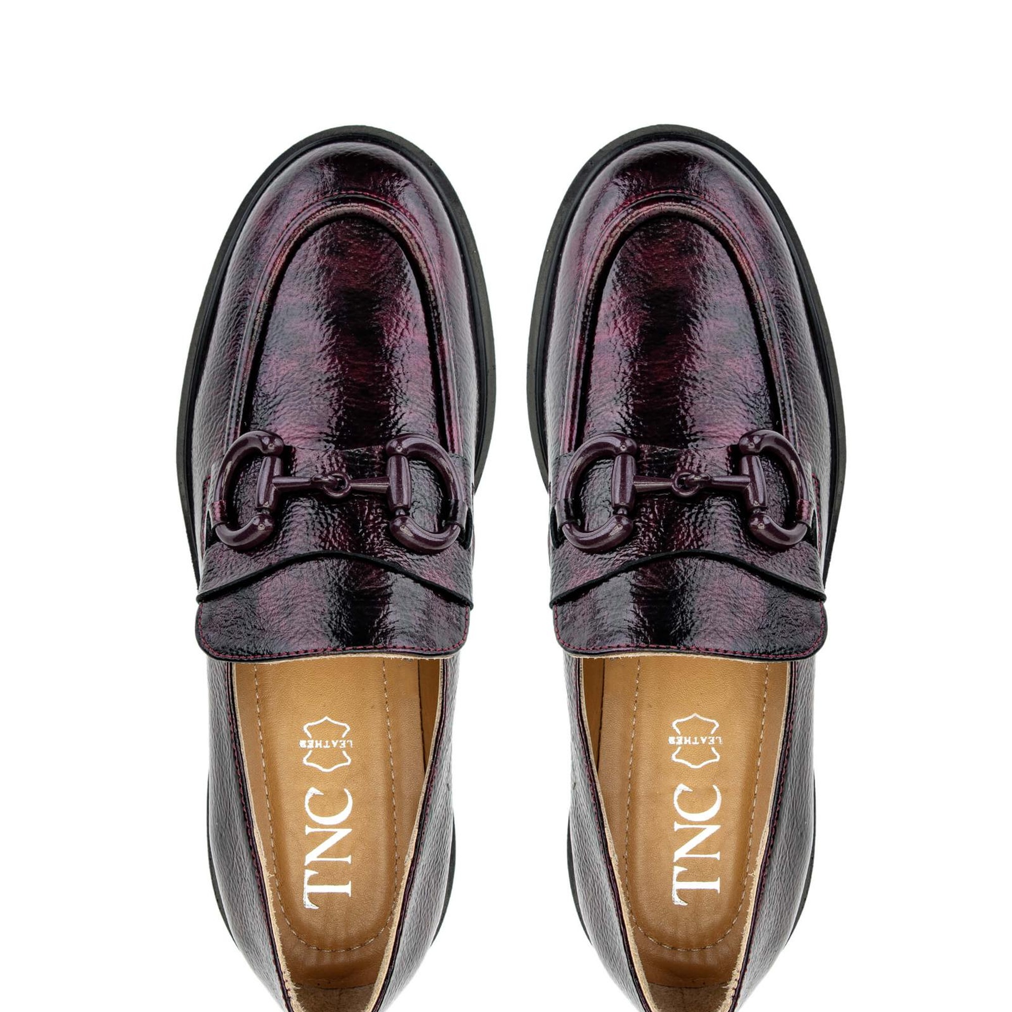 Tamer Tanca Kadın Hakiki Deri Bordo Loafer Ayakkabı