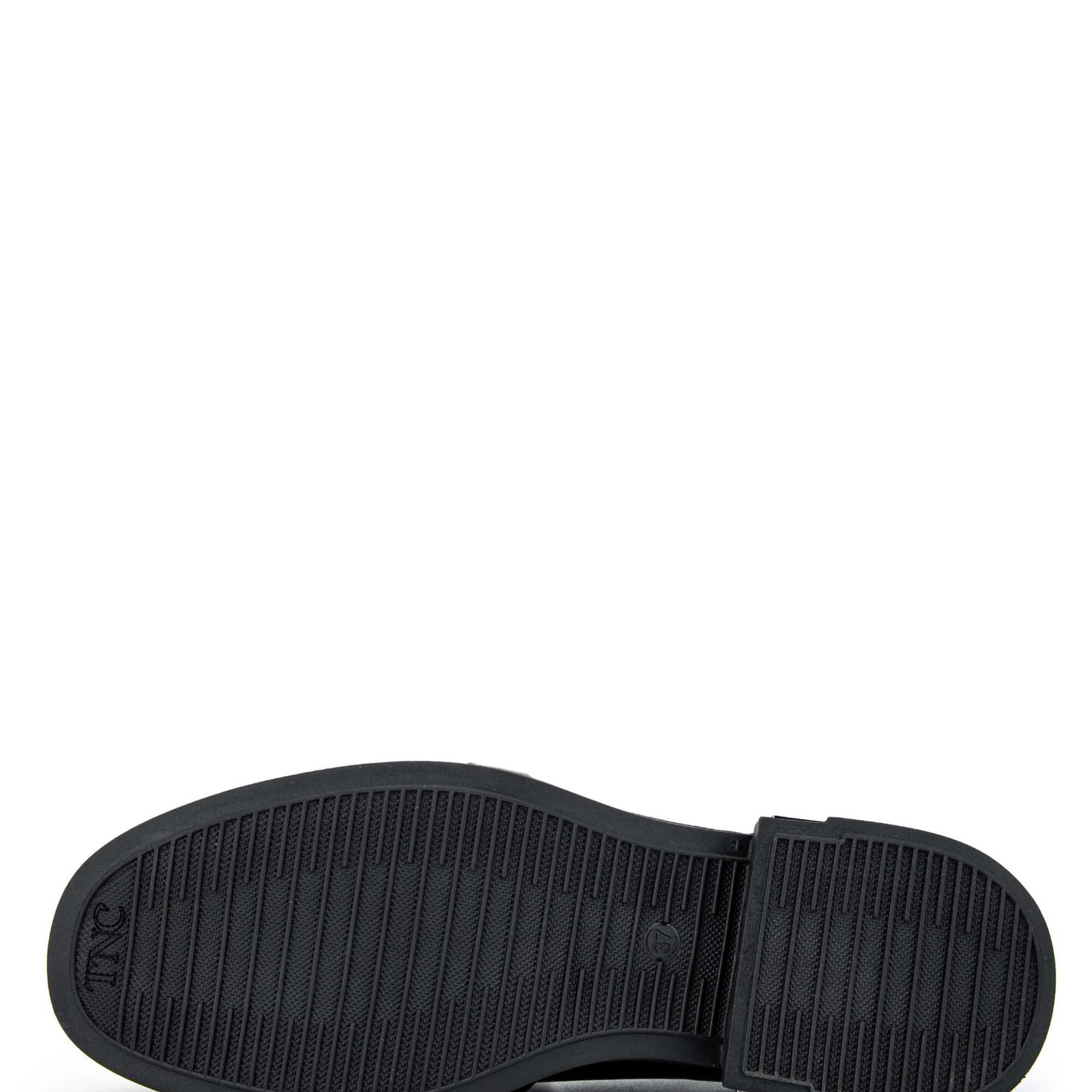 Tamer Tanca Kadın Hakiki Deri Siyah Rugan Loafer Ayakkabı