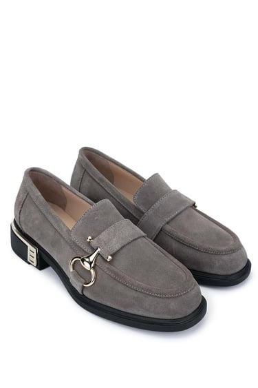  Tamer Tanca Kadın Hakiki Deri Vizon Süet Loafer Ayakkabı