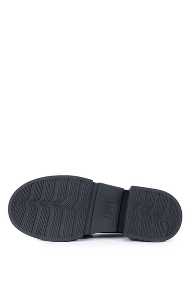  Tamer Tanca Kadın Hakiki Deri Siyah Süet Loafer Ayakkabı