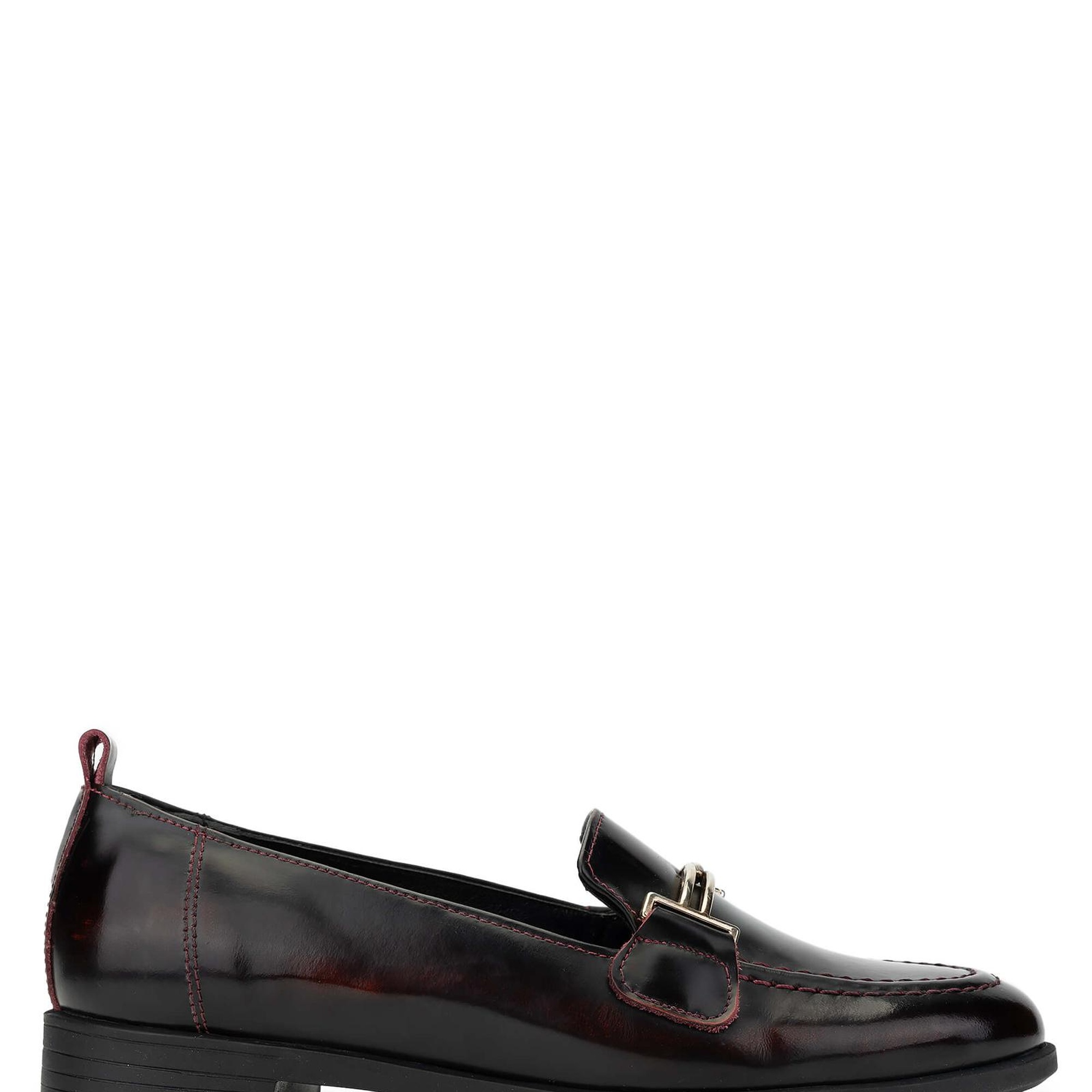 Tamer Tanca Kadın Hakiki Deri Bordo Loafer Ayakkabı