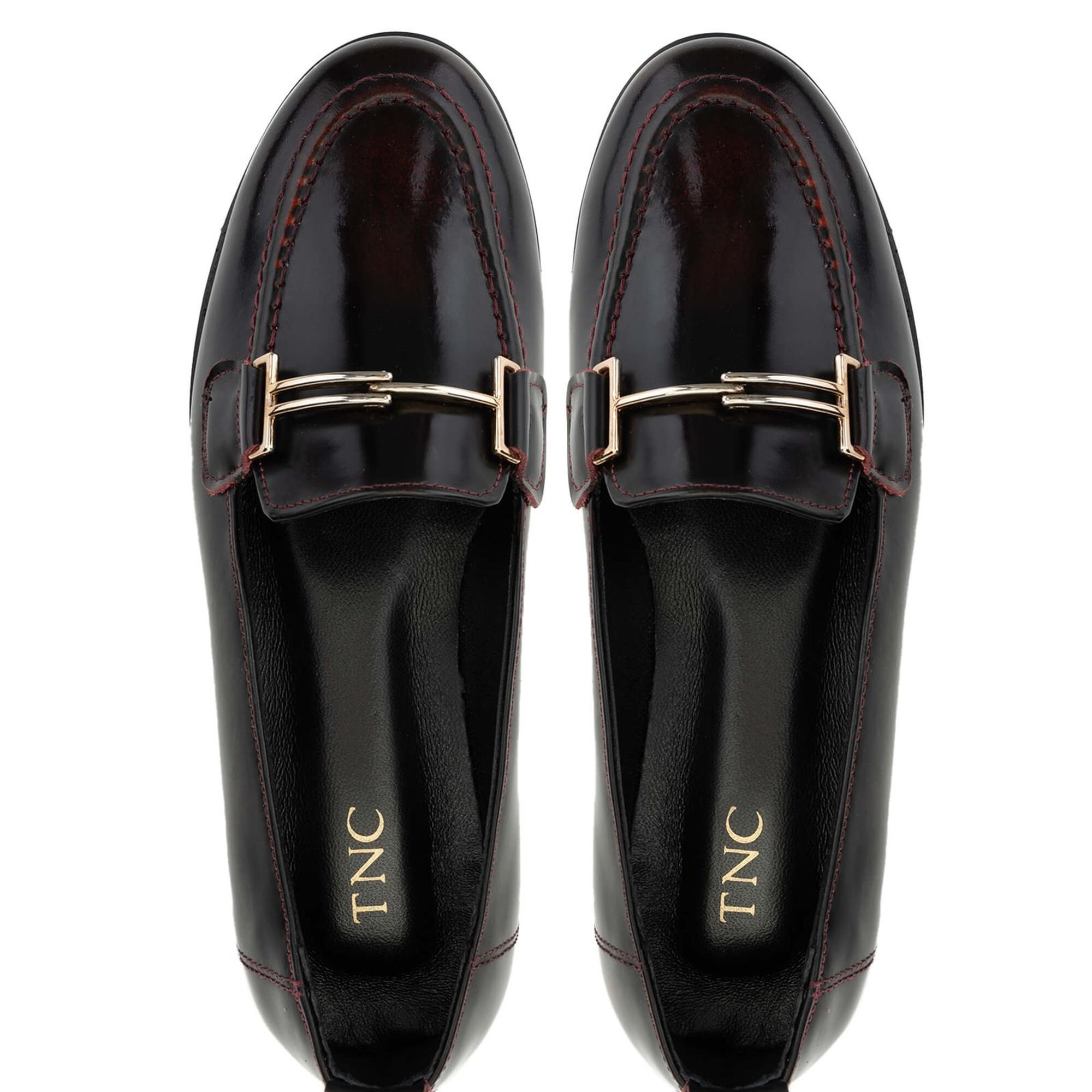 Tamer Tanca Kadın Hakiki Deri Bordo Loafer Ayakkabı