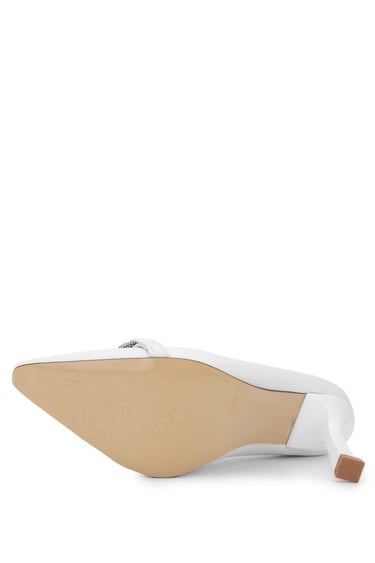  Tamer Tanca Kadın Hakiki Deri Beyaz Topuklu Ayakkabı