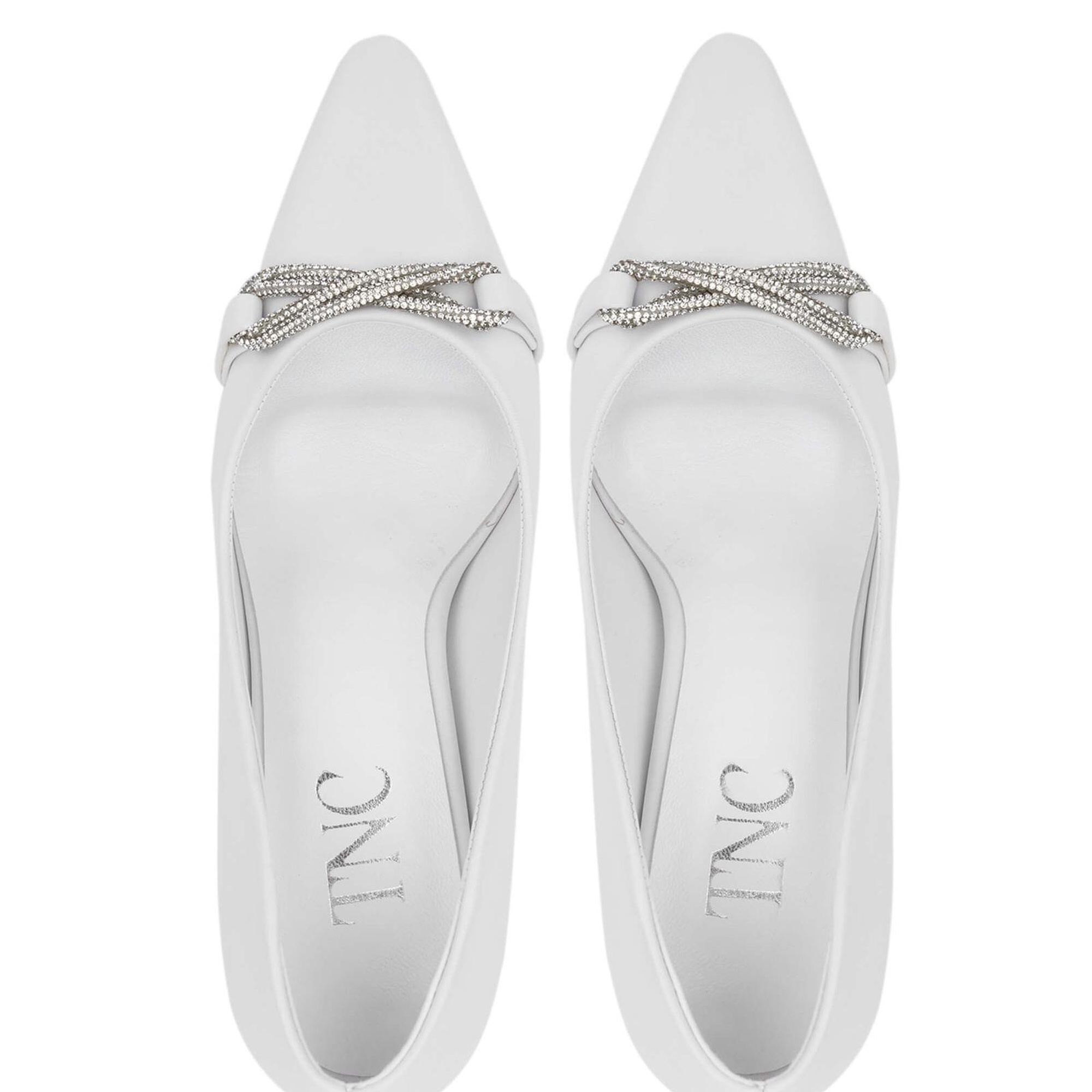 Tamer Tanca Kadın Hakiki Deri Beyaz Topuklu Ayakkabı