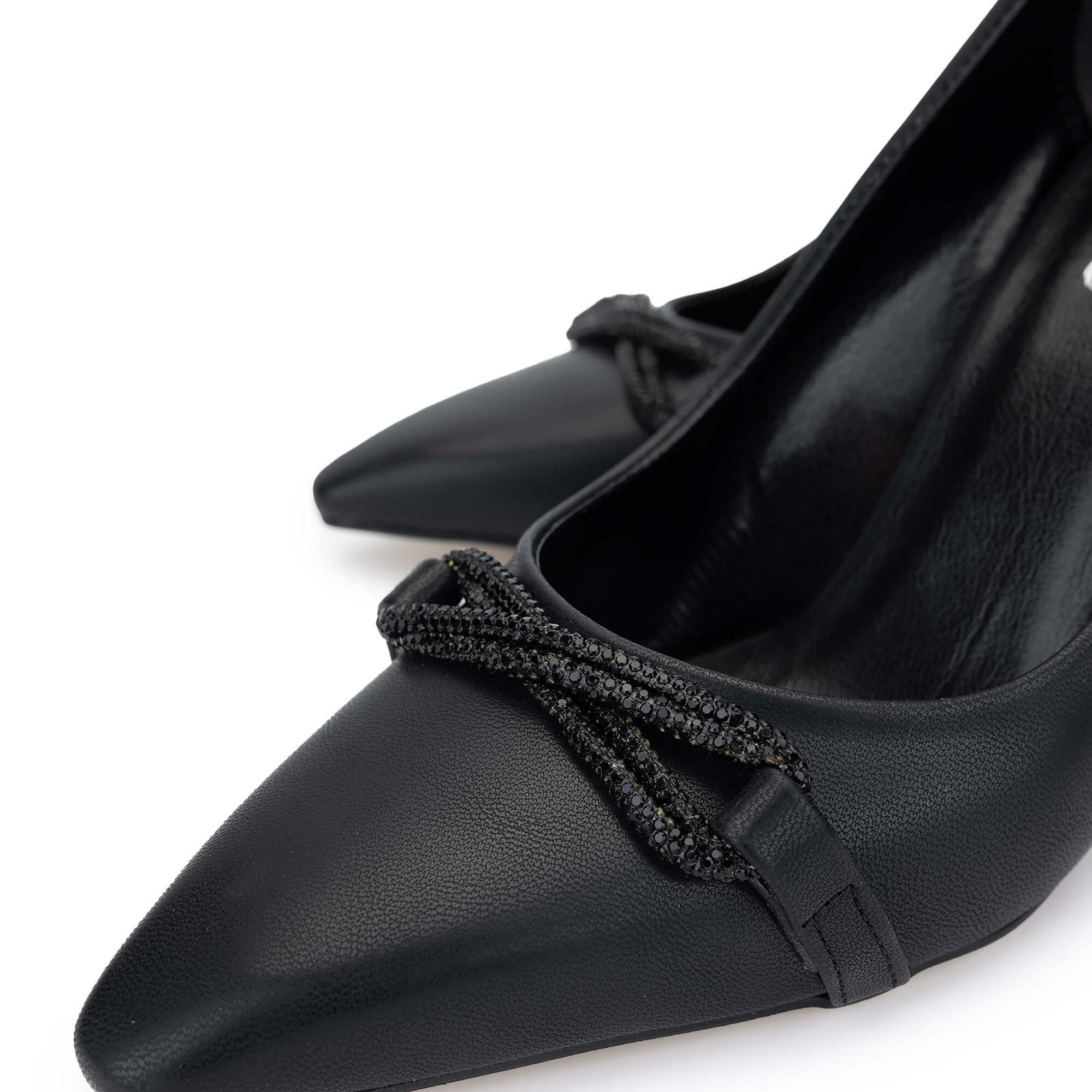 Tamer Tanca Kadın Hakiki Deri Siyah Topuklu Ayakkabı