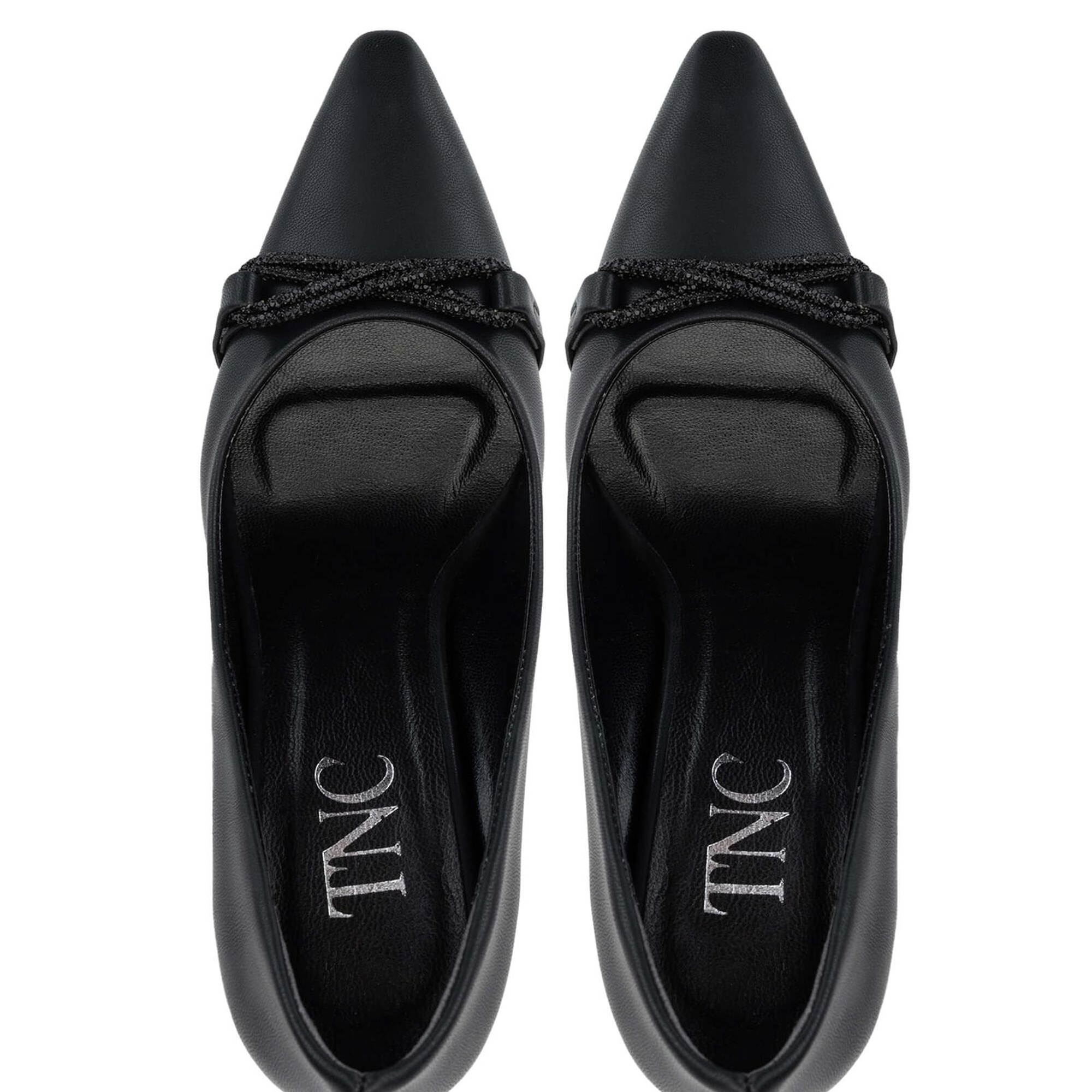 Tamer Tanca Kadın Hakiki Deri Siyah Topuklu Ayakkabı