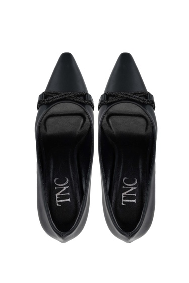  Tamer Tanca Kadın Hakiki Deri Siyah Topuklu Ayakkabı