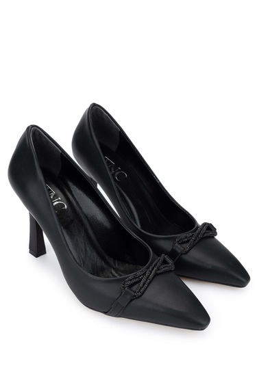  Tamer Tanca Kadın Hakiki Deri Siyah Topuklu Ayakkabı