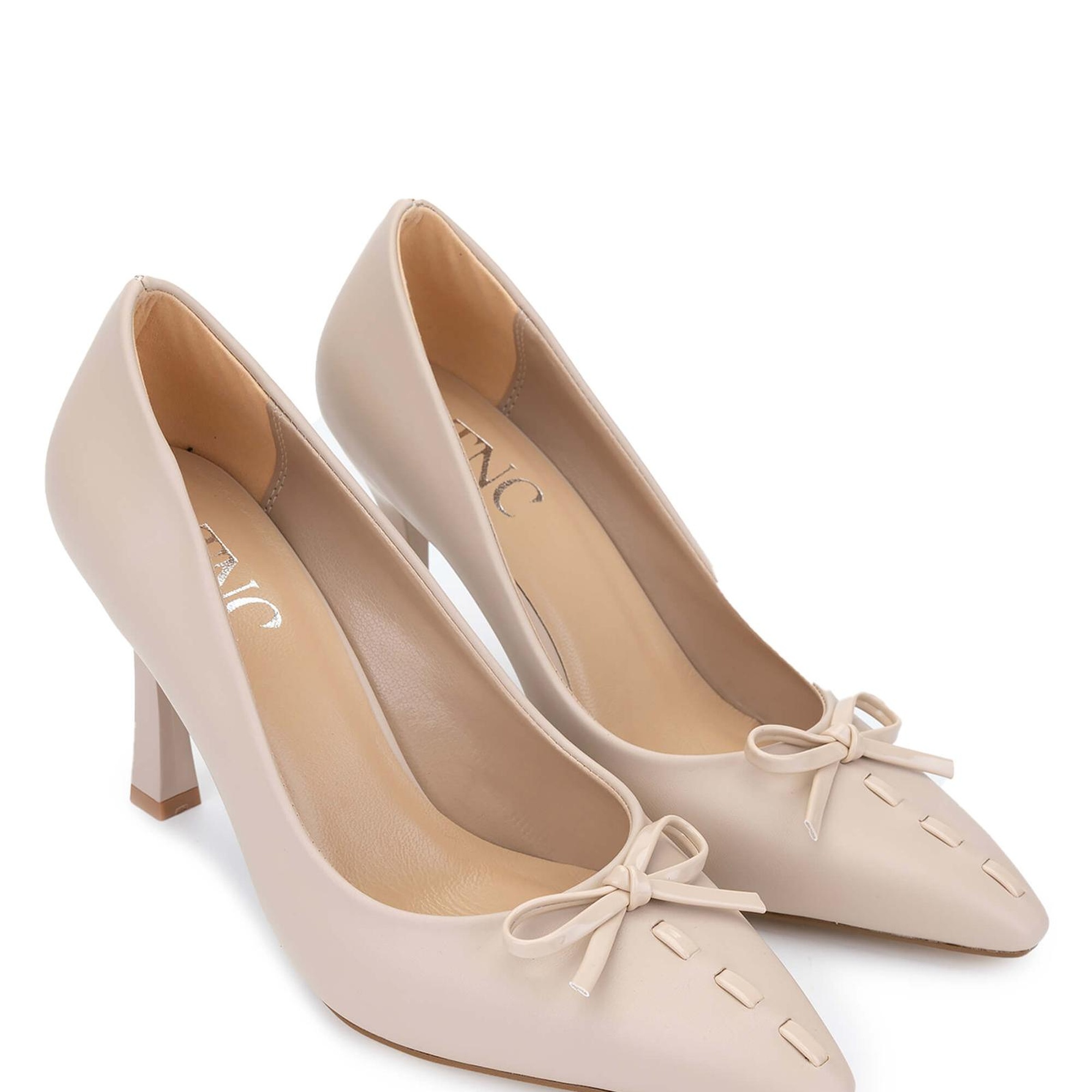 Tamer Tanca Kadın Hakiki Deri Bej Topuklu Ayakkabı