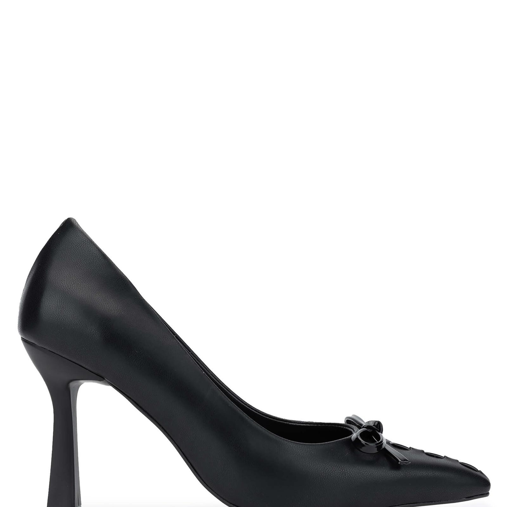 Tamer Tanca Kadın Hakiki Deri Siyah Topuklu Ayakkabı