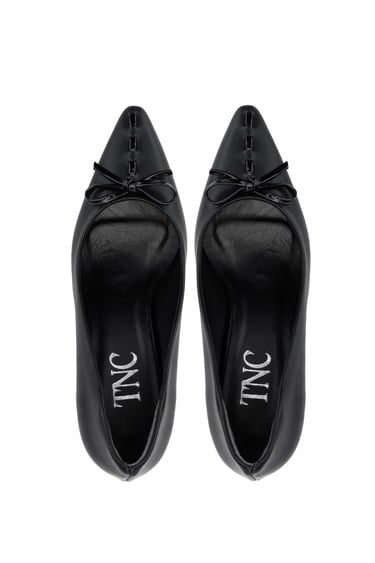  Tamer Tanca Kadın Hakiki Deri Siyah Topuklu Ayakkabı