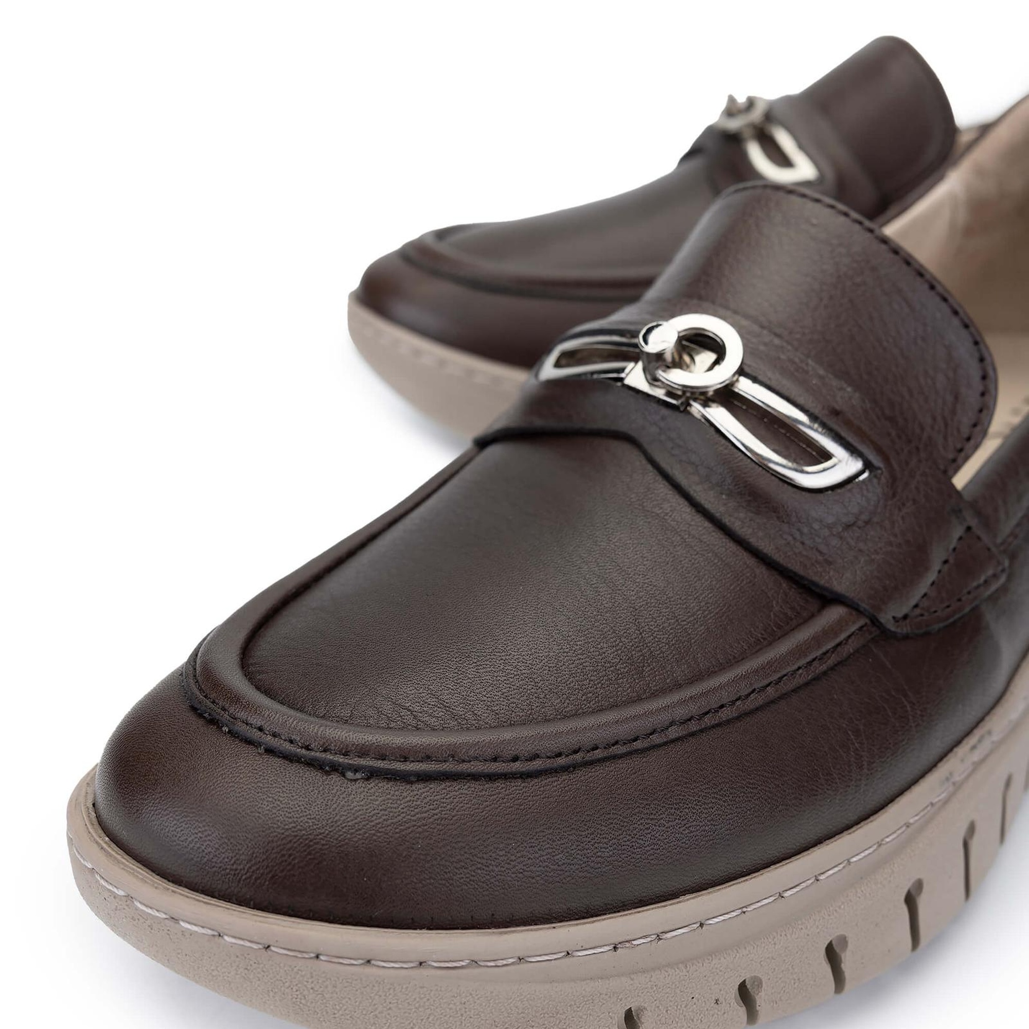 Tamer Tanca Kadın Hakiki Deri Kahverengi Loafer Ayakkabı