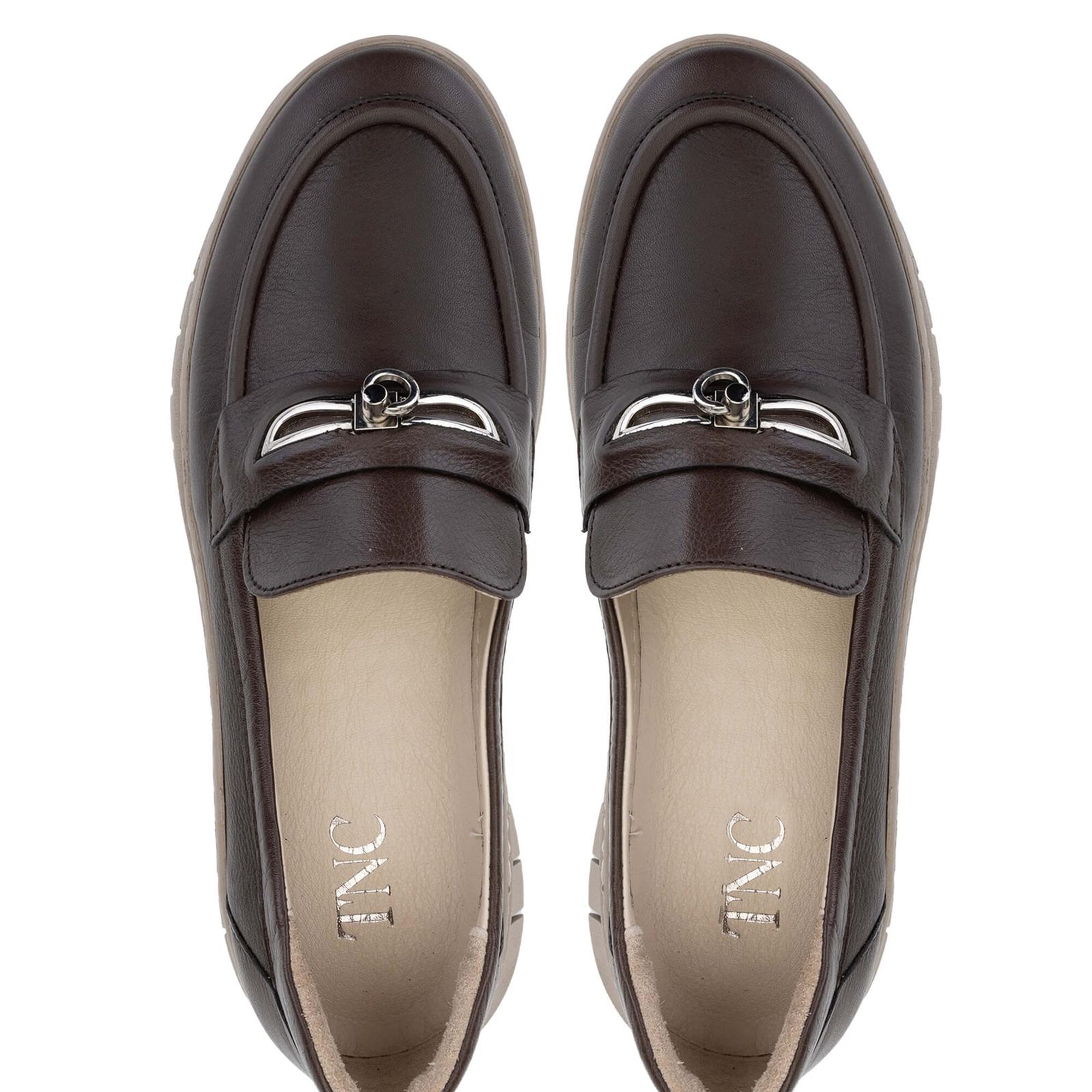 Tamer Tanca Kadın Hakiki Deri Kahverengi Loafer Ayakkabı