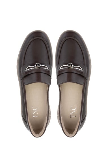  Tamer Tanca Kadın Hakiki Deri Kahverengi Loafer Ayakkabı