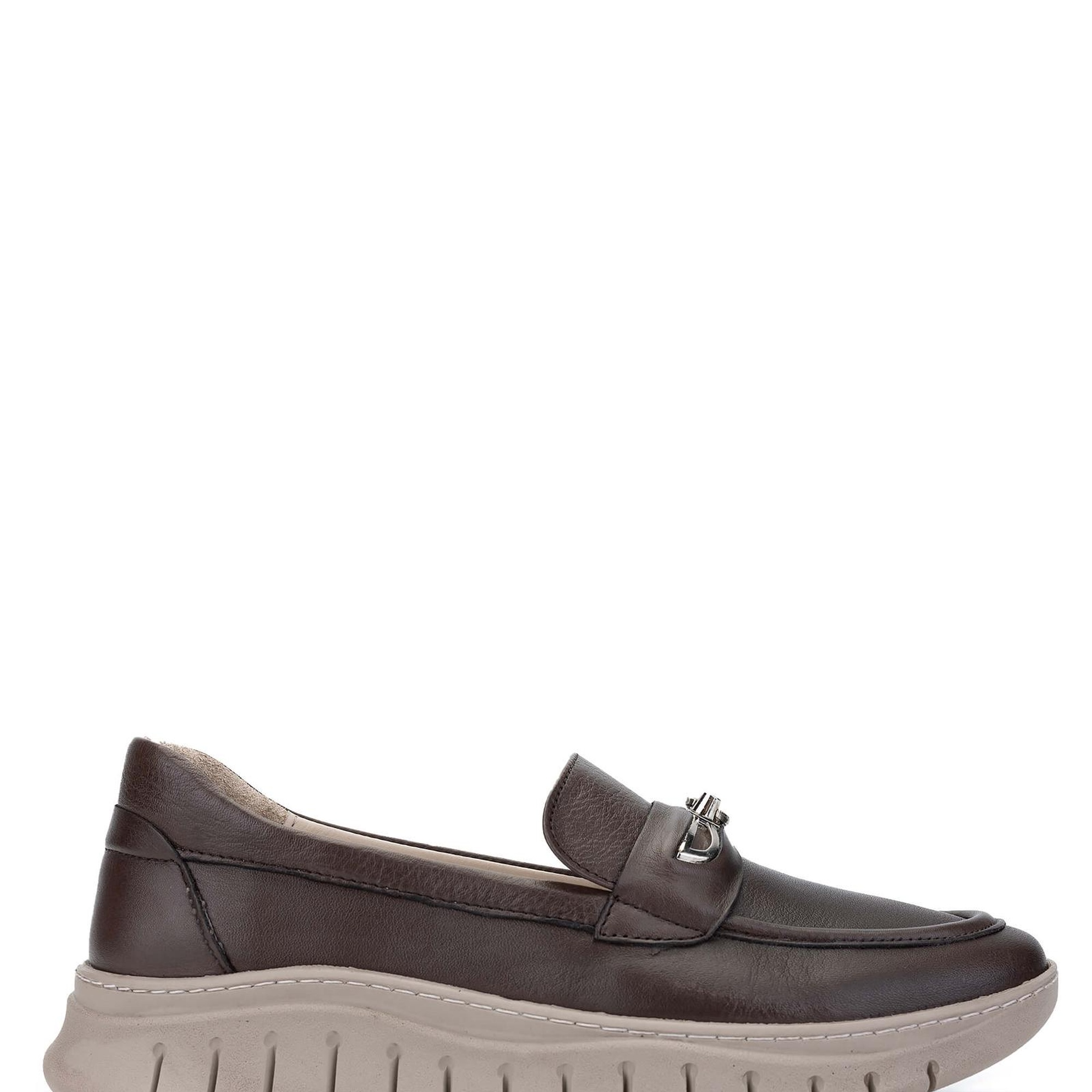 Tamer Tanca Kadın Hakiki Deri Kahverengi Loafer Ayakkabı