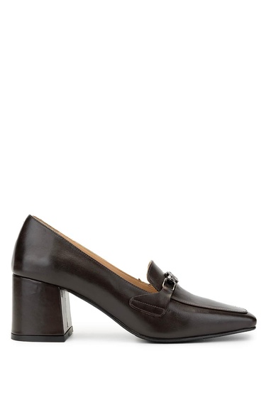  Tamer Tanca Kadın Hakiki Deri Kahverengi Topuklu Ayakkabı