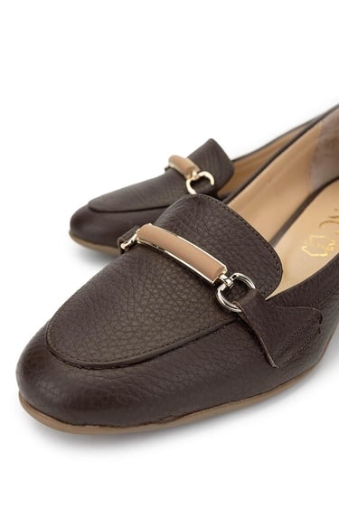  Tamer Tanca Kadın Hakiki Deri Kahverengi Topuklu Ayakkabı