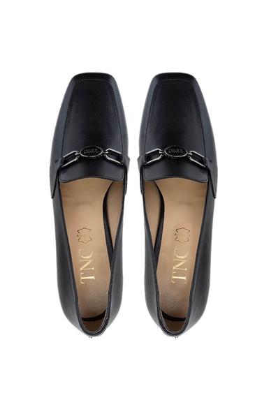  Tamer Tanca Kadın Hakiki Deri Siyah Deri Topuklu Ayakkabı