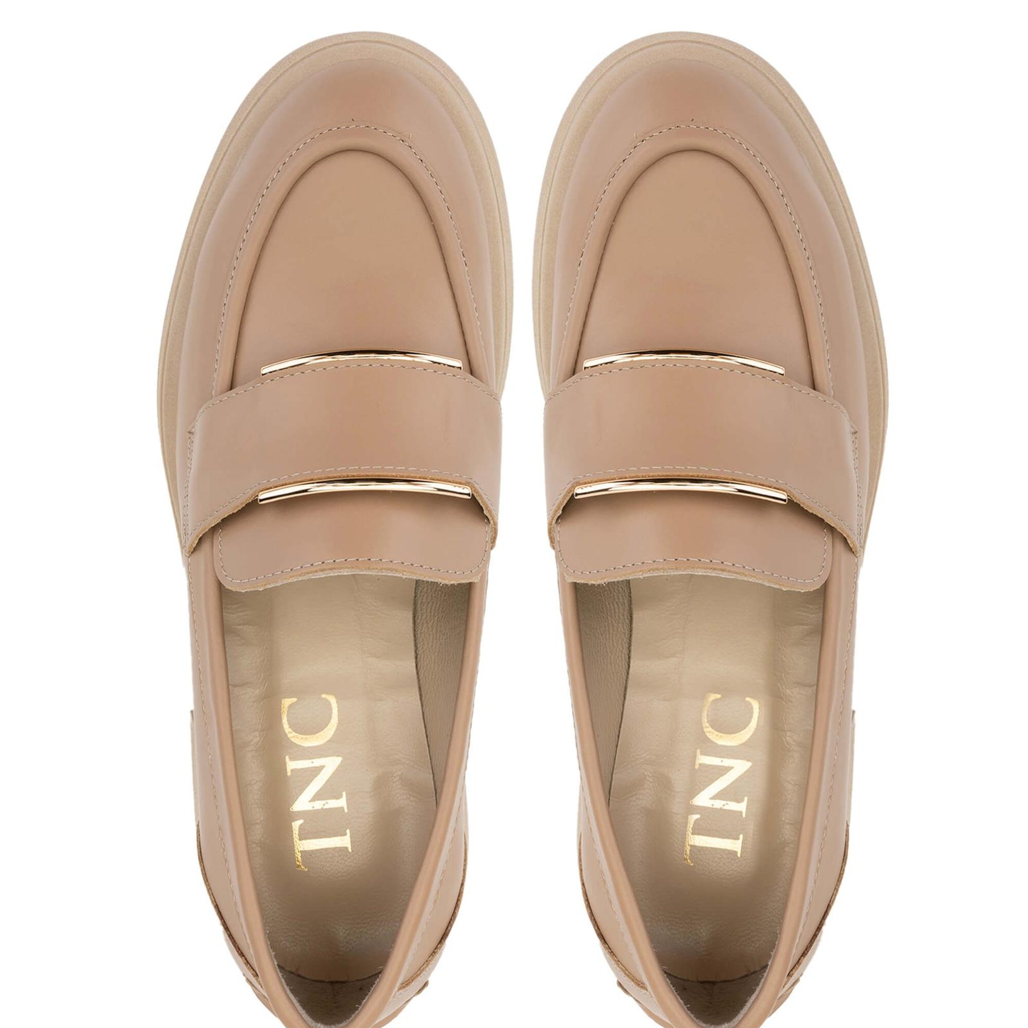 Tamer Tanca Kadın Hakiki Deri Bej Loafer Ayakkabı