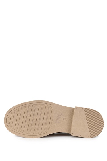  Tamer Tanca Kadın Hakiki Deri Bej Loafer Ayakkabı