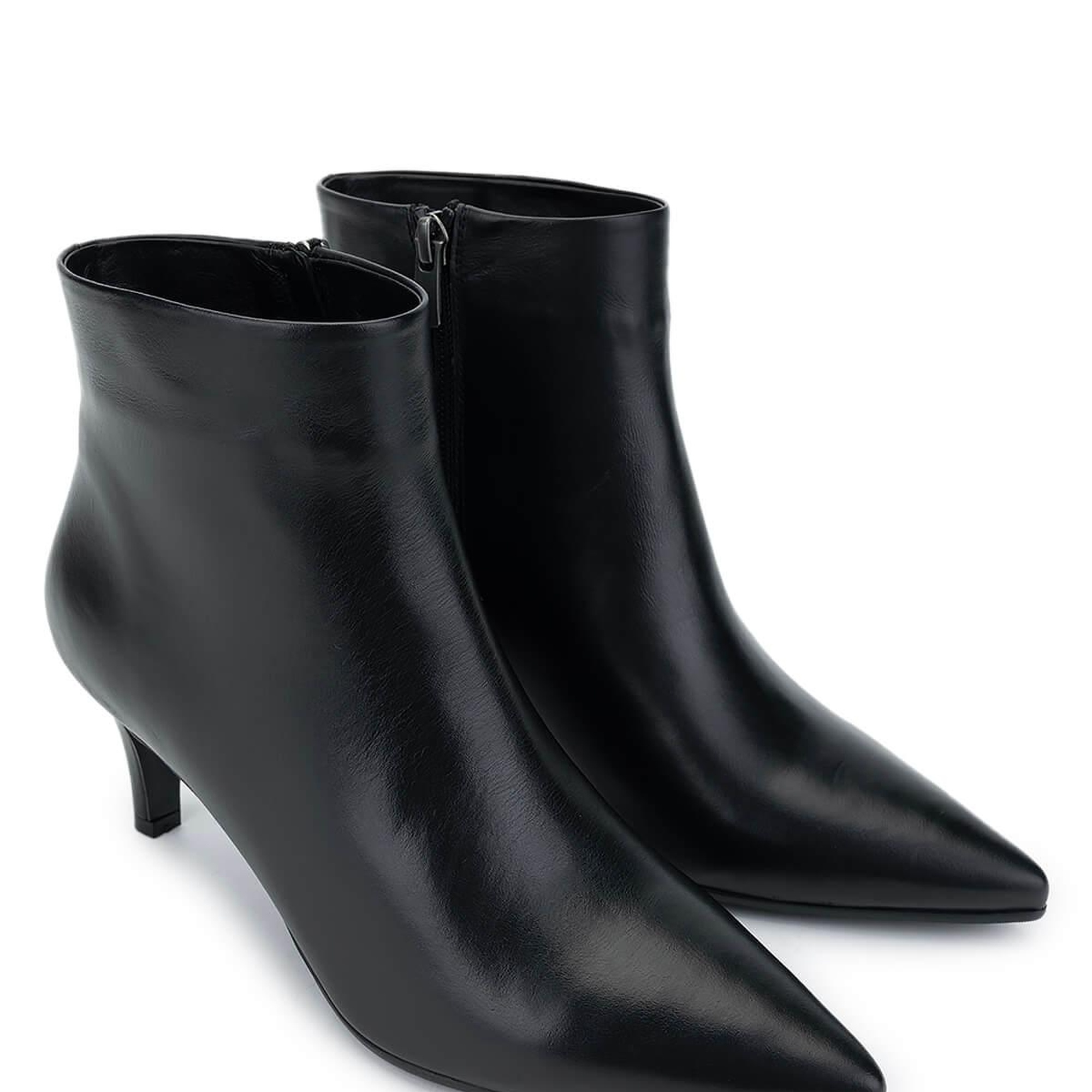 Tamer Tanca Kadın Hakiki Deri Siyah Deri Topuklu Bot