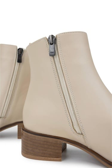  Tamer Tanca Kadın Hakiki Deri Bej Topuklu Bot