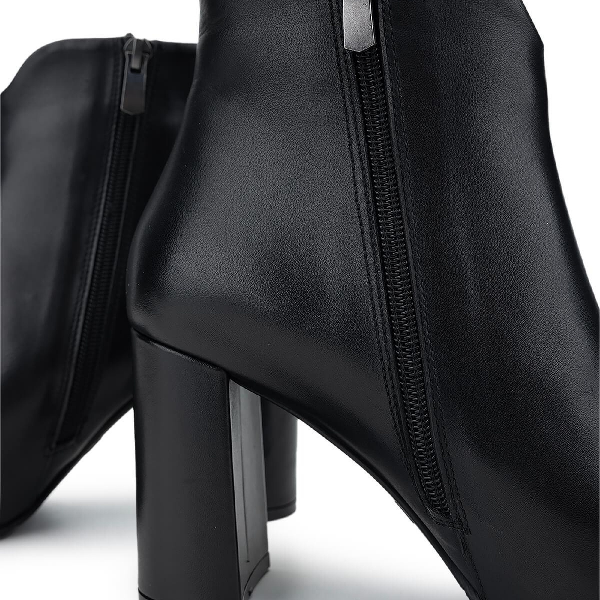 Tamer Tanca Kadın Hakiki Deri Siyah Deri Topuklu Bot