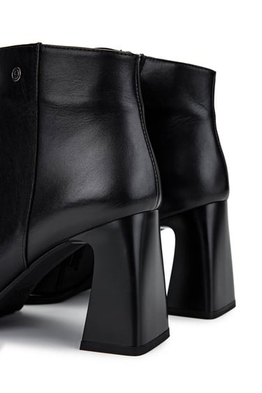  Tamer Tanca Kadın Hakiki Deri Siyah Deri Topuklu Bot