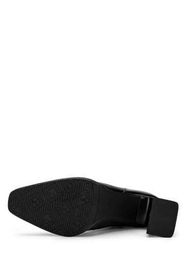  Tamer Tanca Kadın Hakiki Deri Siyah Deri Topuklu Bot