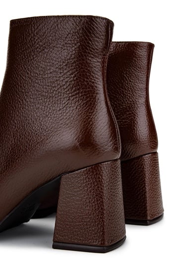  Tamer Tanca Kadın Hakiki Deri Taba Floter Topuklu Bot