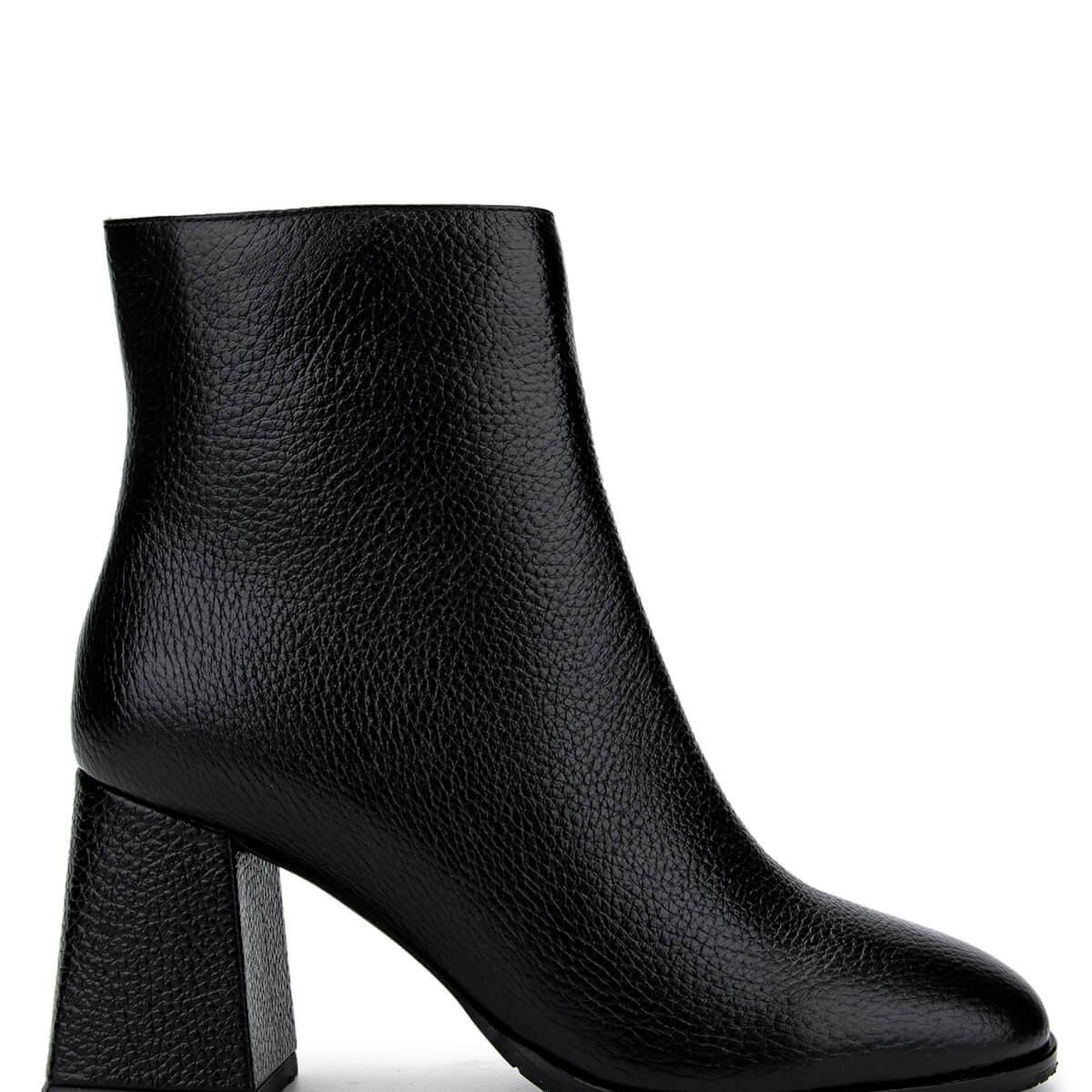 Tamer Tanca Kadın Hakiki Deri Siyah Floter Topuklu Bot