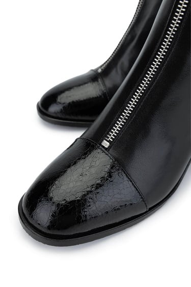  Tamer Tanca Kadın Hakiki Deri Siyah Topuklu Bot