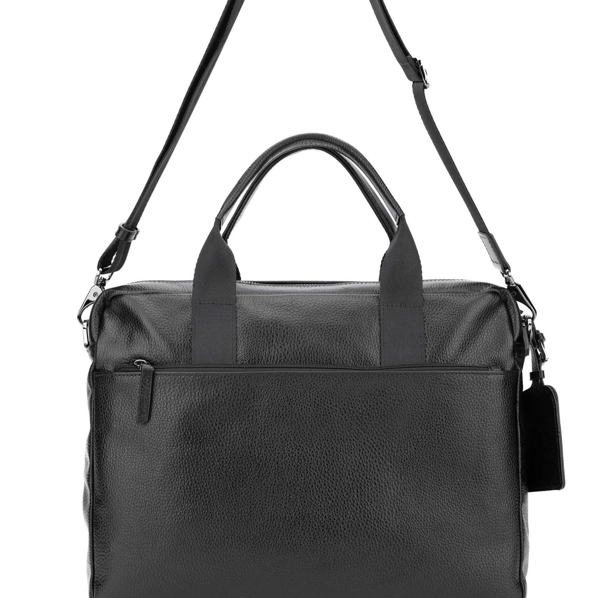 Tamer Tanca Erkek Hakiki Deri Siyah Floter Evrak Çantası