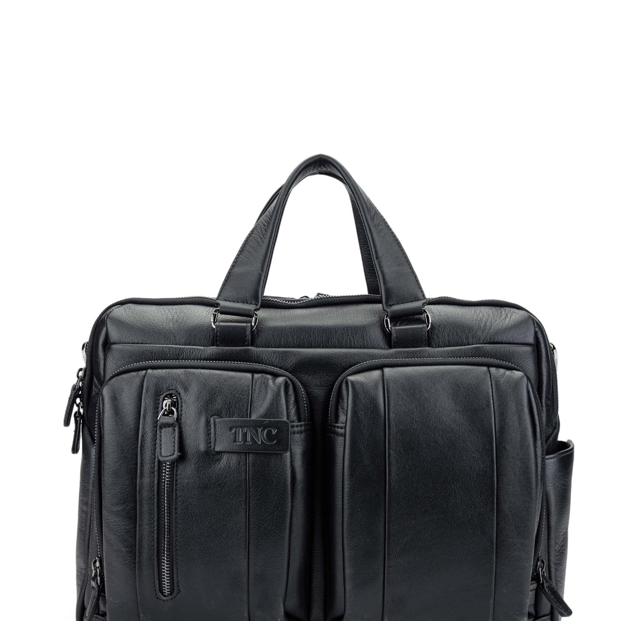 Tamer Tanca Erkek Hakiki Deri Siyah Evrak Çantası