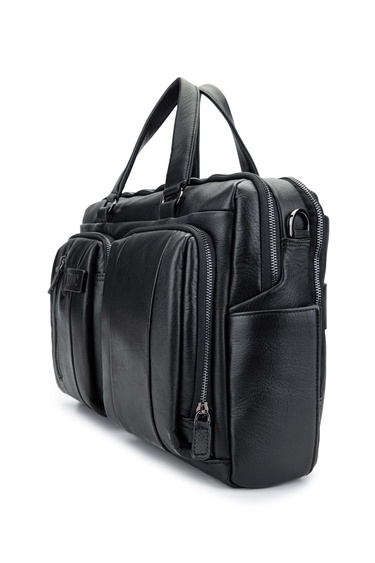  Tamer Tanca Erkek Hakiki Deri Siyah Evrak Çantası