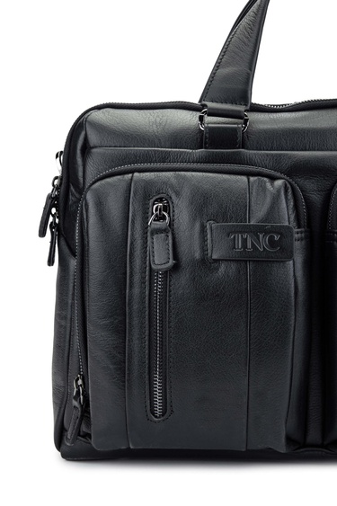  Tamer Tanca Erkek Hakiki Deri Siyah Evrak Çantası