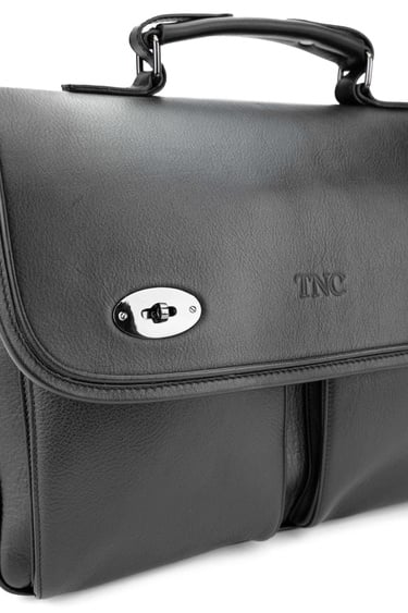  Tamer Tanca Erkek Hakiki Deri Siyah Evrak Çantası