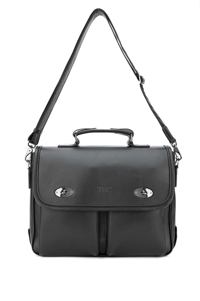  Tamer Tanca Erkek Hakiki Deri Siyah Evrak Çantası