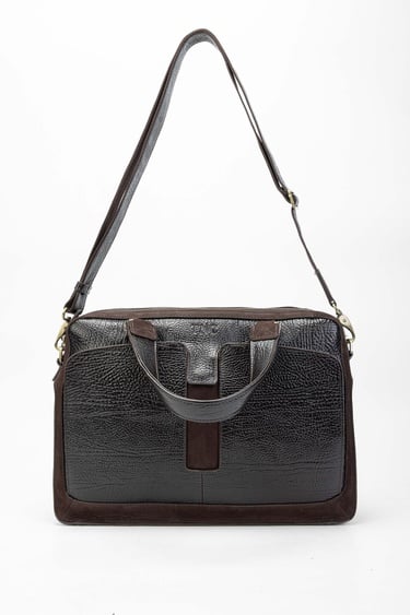  Tamer Tanca Erkek Hakiki Deri Kahverengi Evrak Çantası