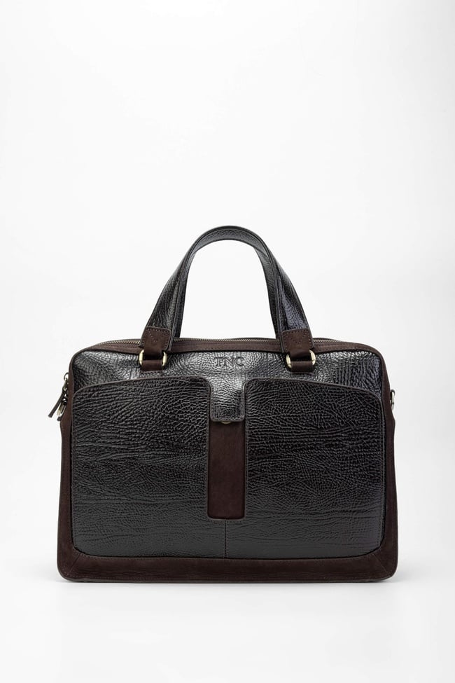  Tamer Tanca Erkek Hakiki Deri Kahverengi Evrak Çantası