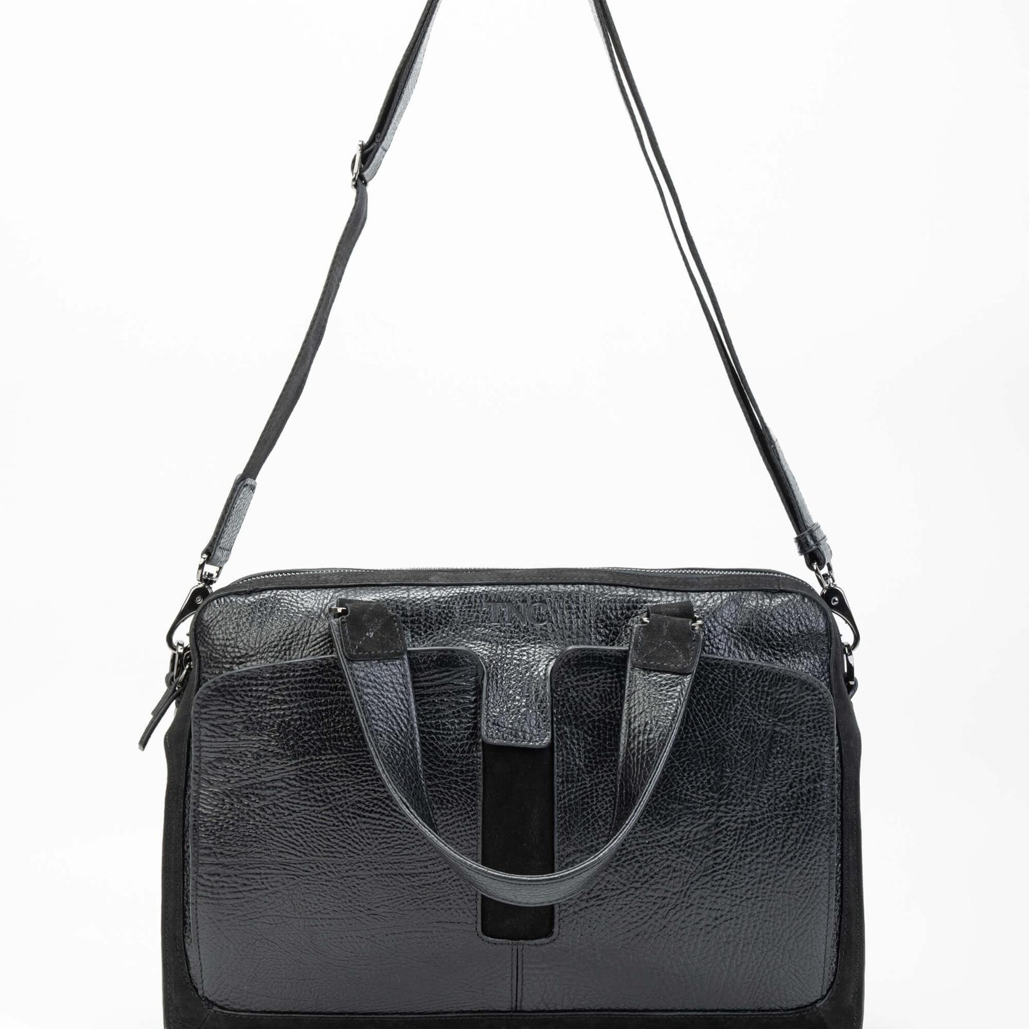 Tamer Tanca Erkek Hakiki Deri Siyah Evrak Çantası