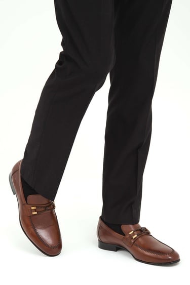  Tamer Tanca Erkek Hakiki Deri Kahverengi Makosen Ayakkabı