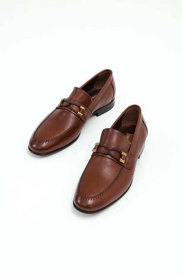  Tamer Tanca Erkek Hakiki Deri Kahverengi Makosen Ayakkabı