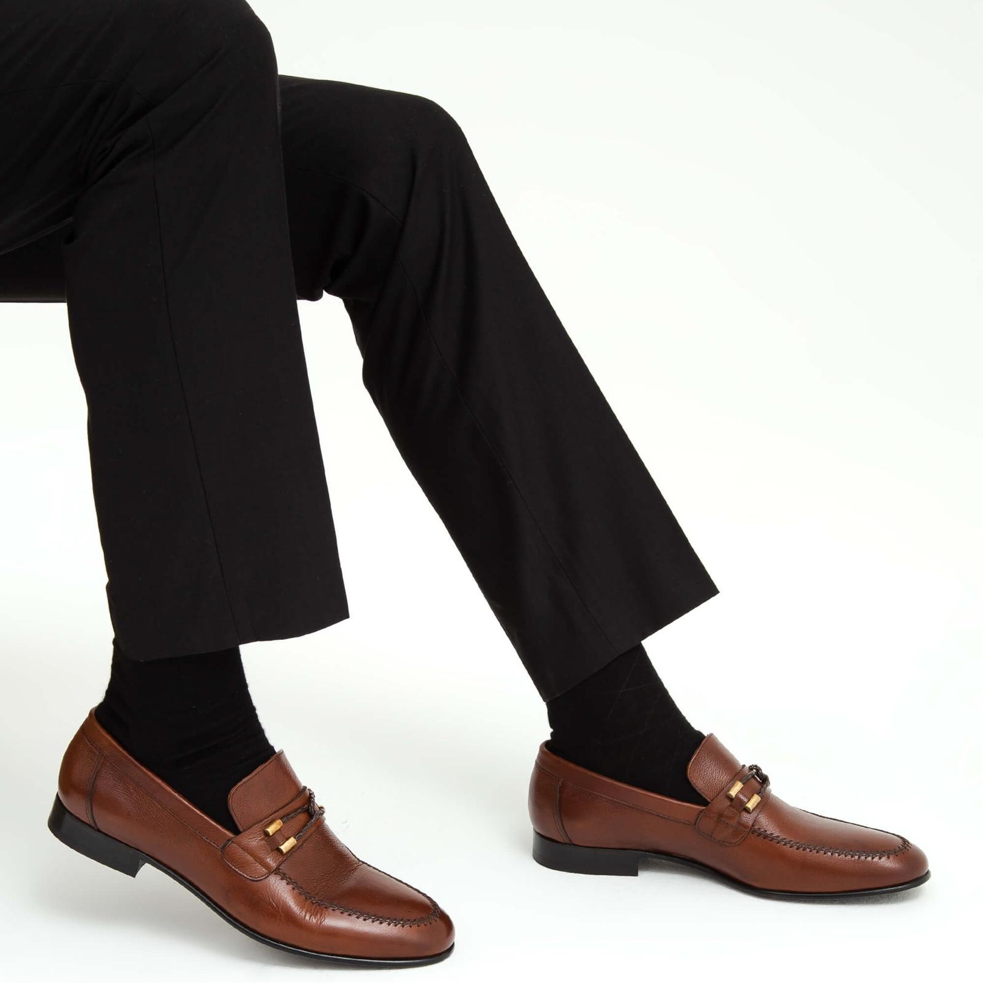 Tamer Tanca Erkek Hakiki Deri Kahverengi Makosen Ayakkabı