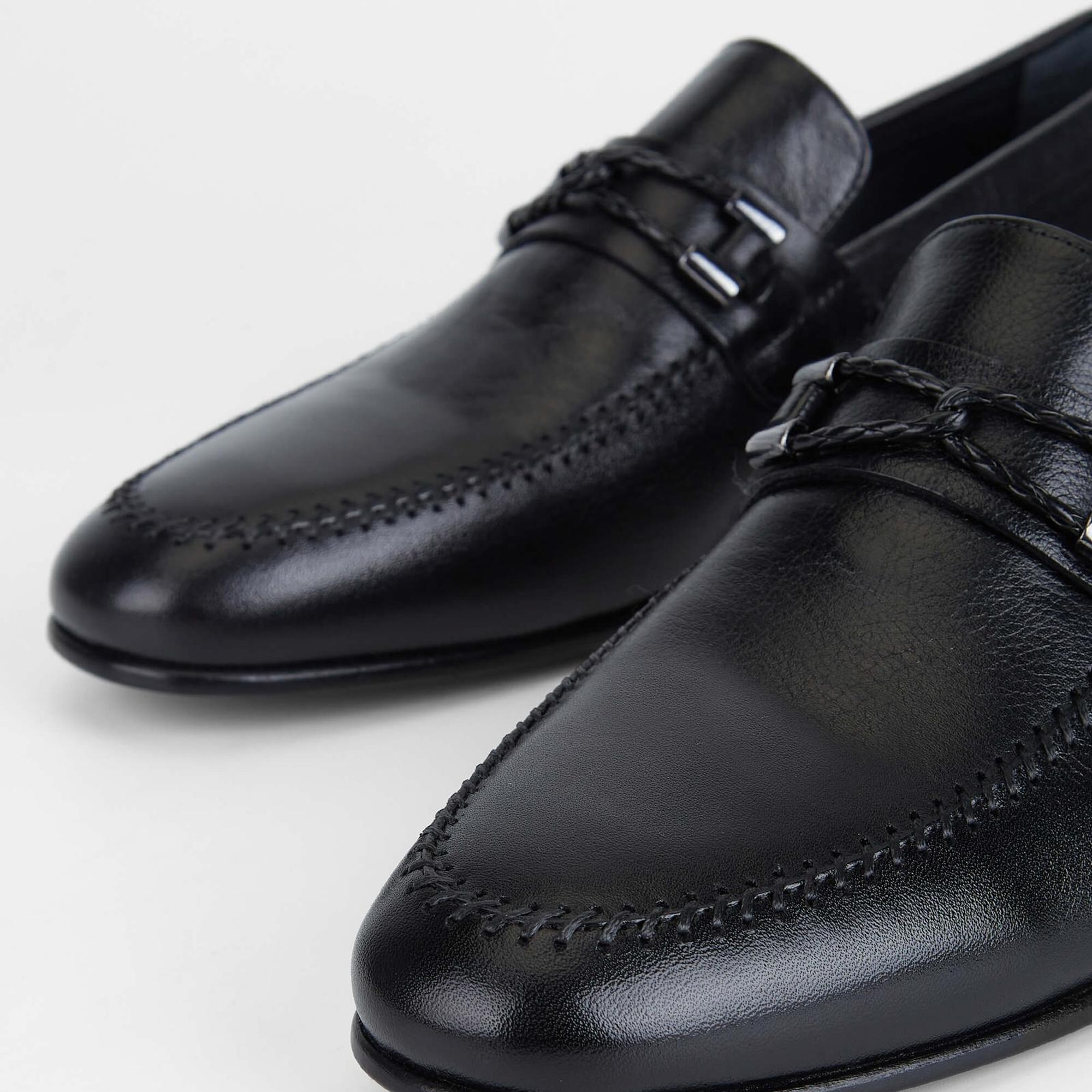 Tamer Tanca Erkek Hakiki Deri Siyah Makosen Ayakkabı