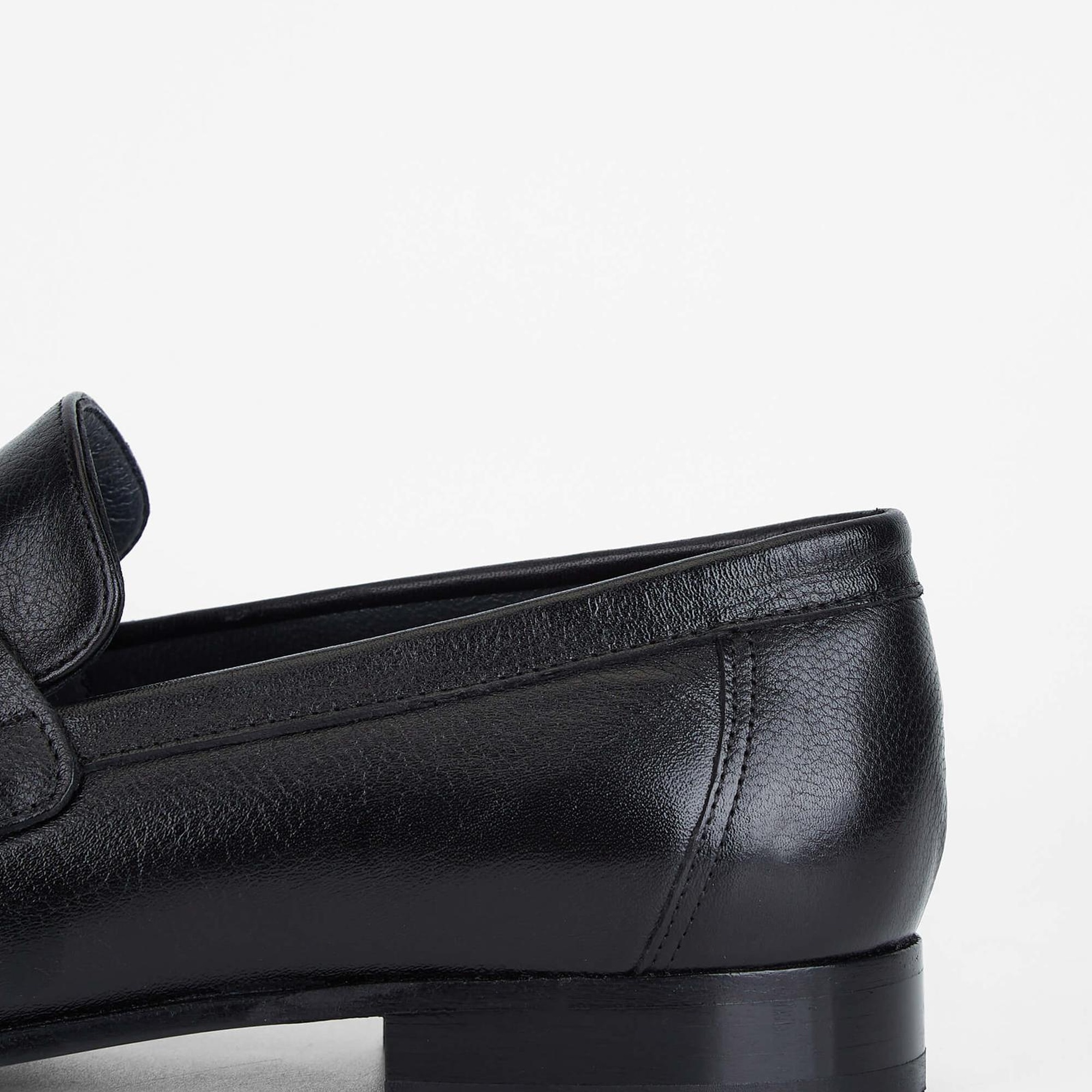 Tamer Tanca Erkek Hakiki Deri Siyah Makosen Ayakkabı