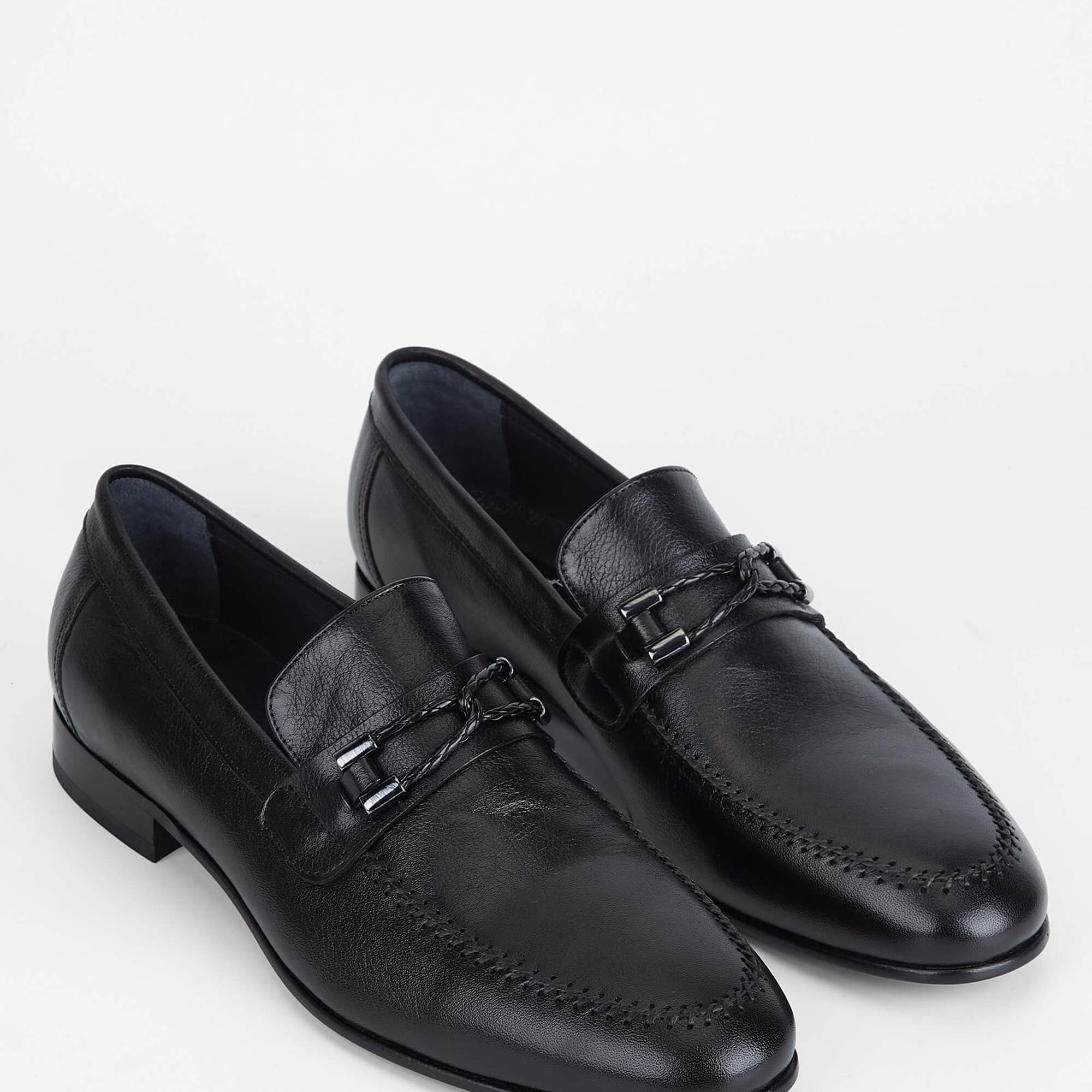 Tamer Tanca Erkek Hakiki Deri Siyah Makosen Ayakkabı