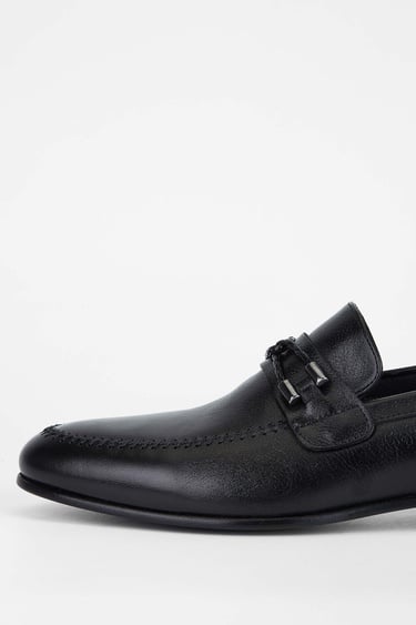  Tamer Tanca Erkek Hakiki Deri Siyah Makosen Ayakkabı